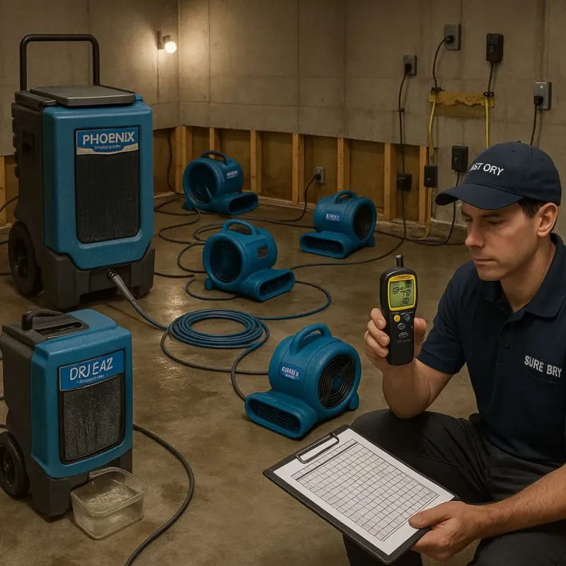 Structural Drying and Dehumidification process in South Charleston, WV